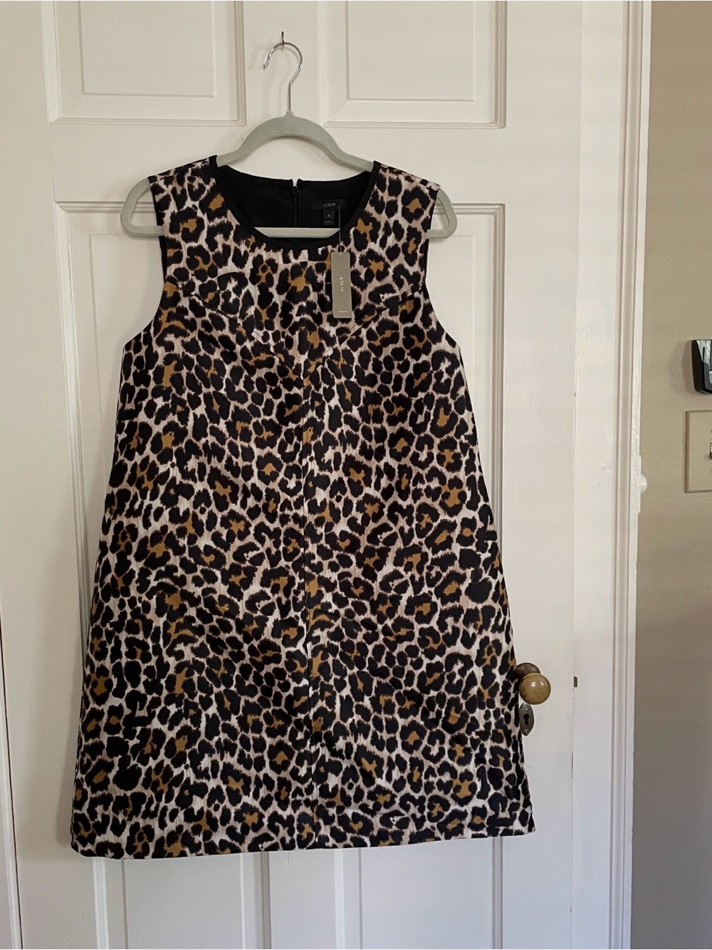 J. Crew Leopard Print Sleeveless Shift Dress - Brown & Black